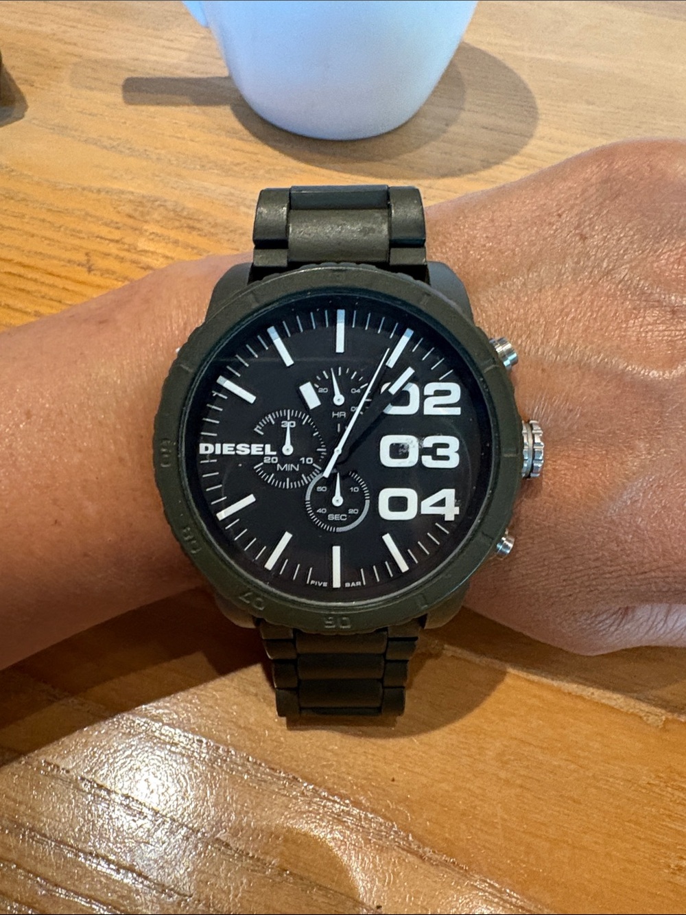 Diesel Black Watch with White Accents